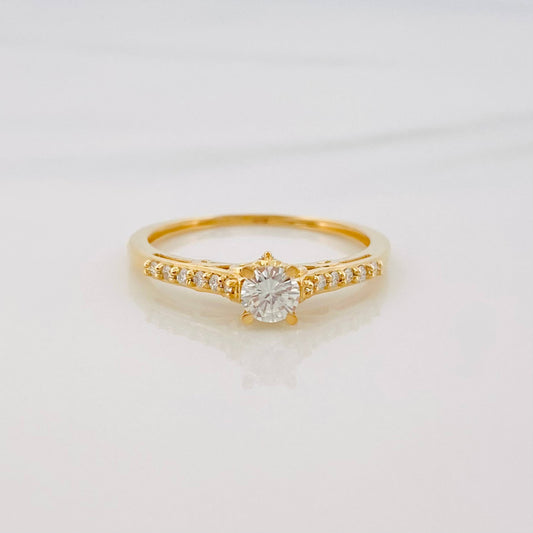 Anillo Solitario Diamantes 36 Pts 1.95 g / T7 1/4 Oro Amarillo 18K