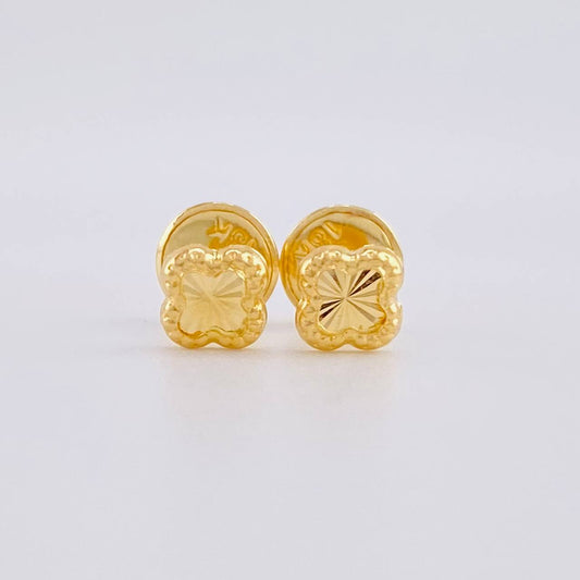 Topos Trebol Diamantado 0.4 g / 4.4 mm Oro Amarillo 18K