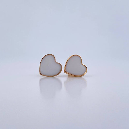 Topos Corazon 2.45gr / Electroestatico Blanco Oro Amarillo 18K &