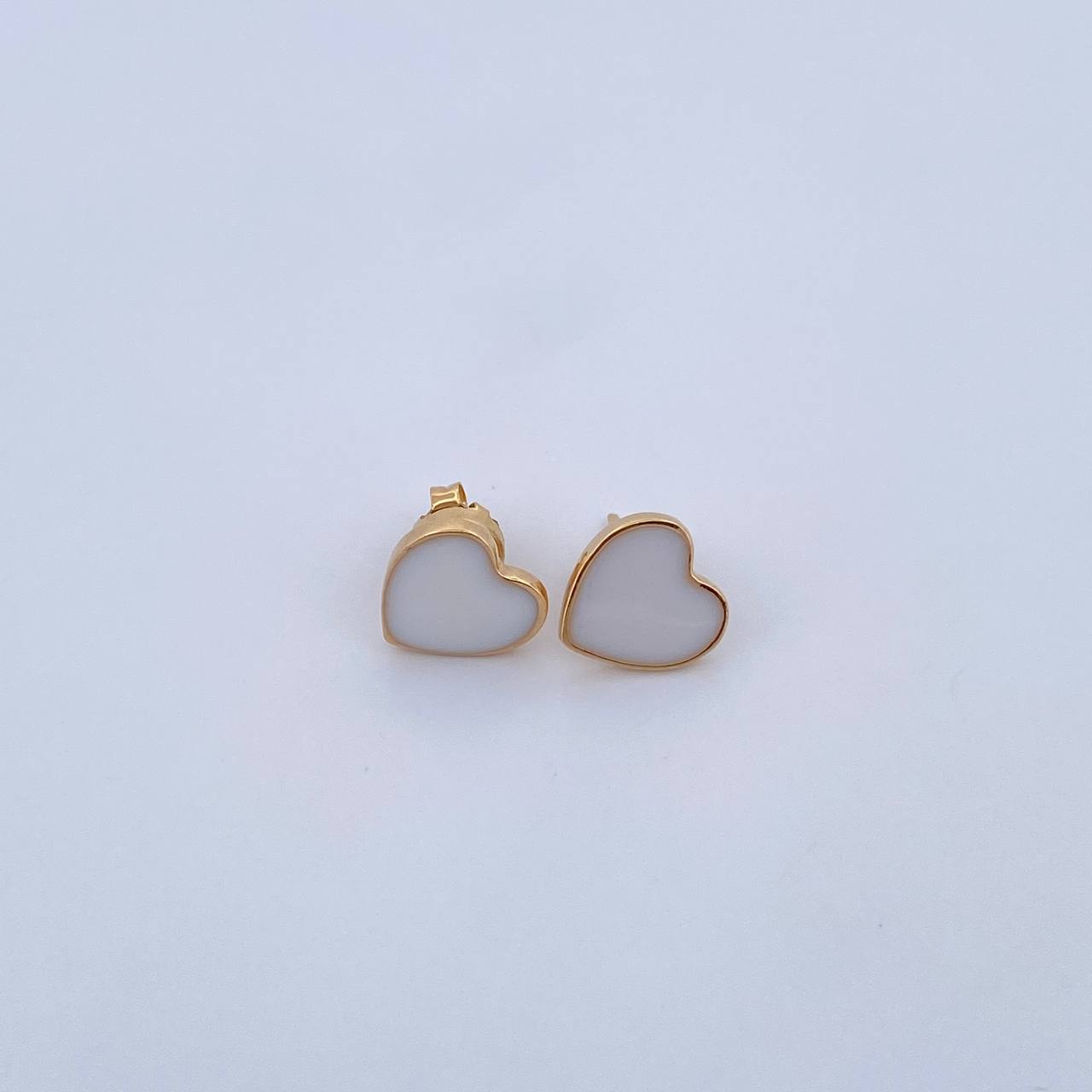 Topos Corazon 2.45gr / Electroestatico Blanco Oro Amarillo 18K & Topos Corazon 2.45gr / Electroestatico Blanco Oro Amarillo 18K &