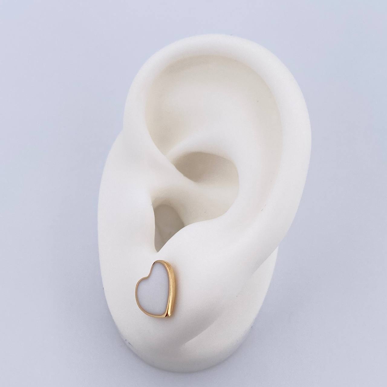 Topos Corazon 2.45gr / Electroestatico Blanco Oro Amarillo 18K & Topos Corazon 2.45gr / Electroestatico Blanco Oro Amarillo 18K &