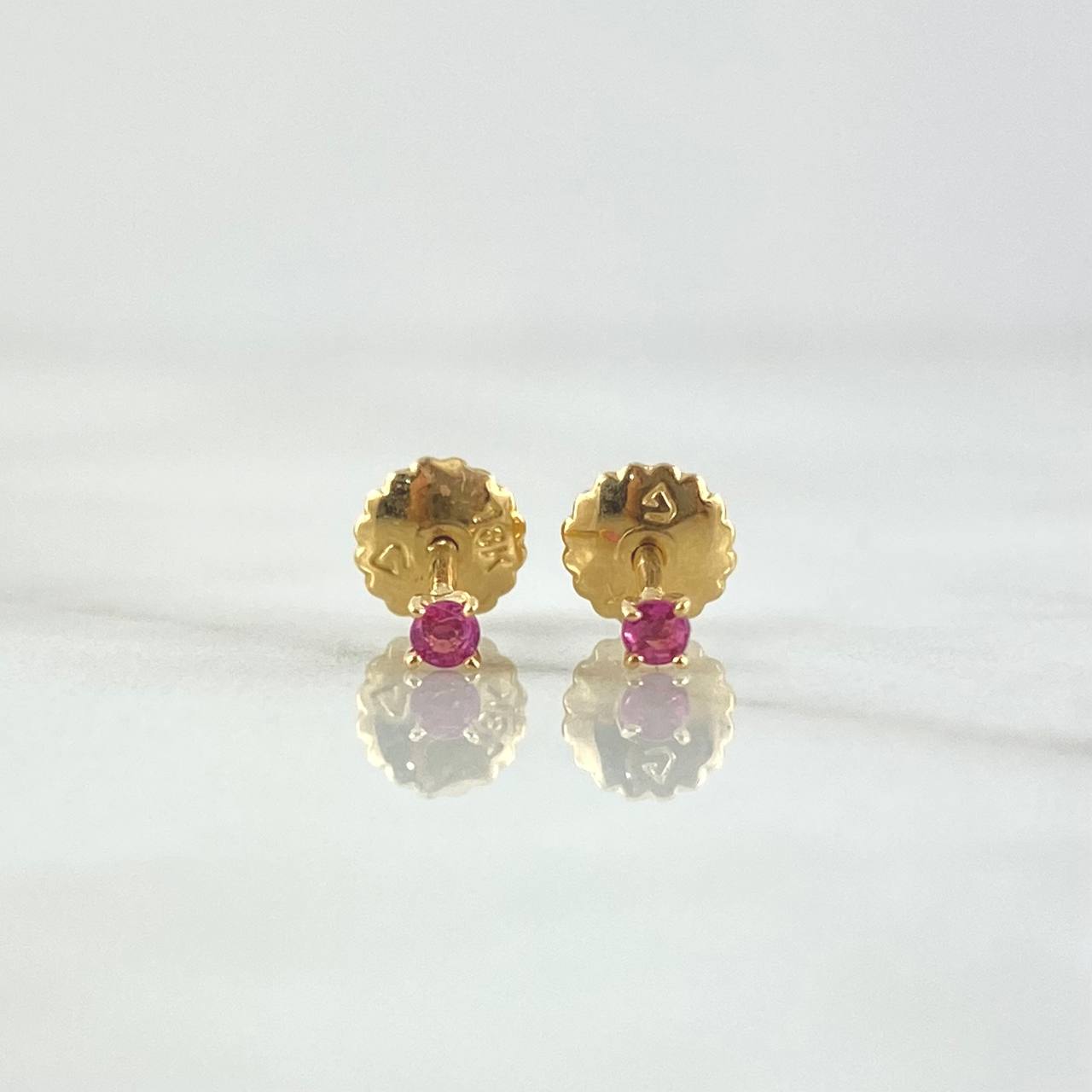 Topos Piedra 0.8gr / 3mm Rubí 9 Pts Oro Amarillo 18K (Joya) * Topos Piedra 0.8gr / 3mm Rubí 9 Pts Oro Amarillo 18K (Joya) *