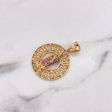 Dije Virgen Guadalupe 7.45gr / 3.7cm / Tribal Circones Colores Oro Amarillo 18K & Dije Virgen Guadalupe 7.45gr / 3.7cm / Tribal Circones Colores Oro Amarillo 18K &