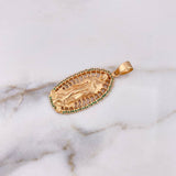 Dije Virgen Guadalupe 10gr / 4.8cm / Circones Verdes  Oro Rosa 18K $ Dije Virgen Guadalupe 10gr / 4.8cm / Circones Verdes  Oro Rosa 18K $
