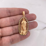 Dije Virgen Guadalupe 10gr / 4.8cm / Circones Verdes  Oro Rosa 18K $ Dije Virgen Guadalupe 10gr / 4.8cm / Circones Verdes  Oro Rosa 18K $