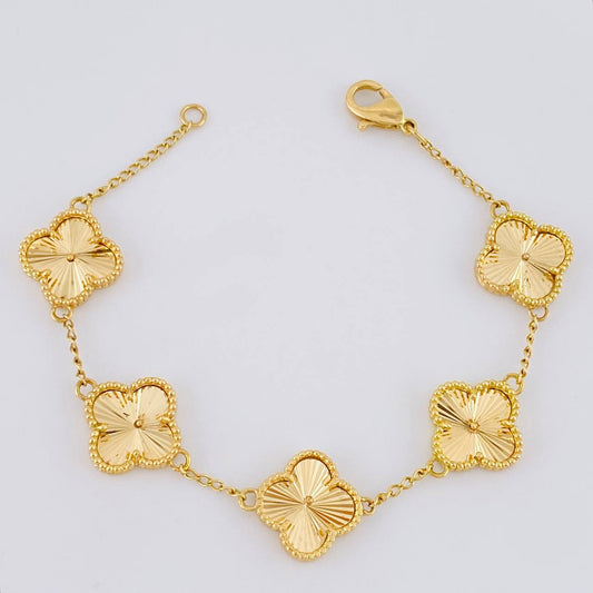 Pulso Trebol Aro Seguido 12.05 g / 17.5 cm / 1.65 mm Oro Amarillo 18K