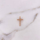 Dije Cruz 0.7gr / 1.7cm / Circones Blancos Dos Oros Blanco Rosa 18K $ Dije Cruz 0.7gr / 1.7cm / Circones Blancos Dos Oros Blanco Rosa 18K $