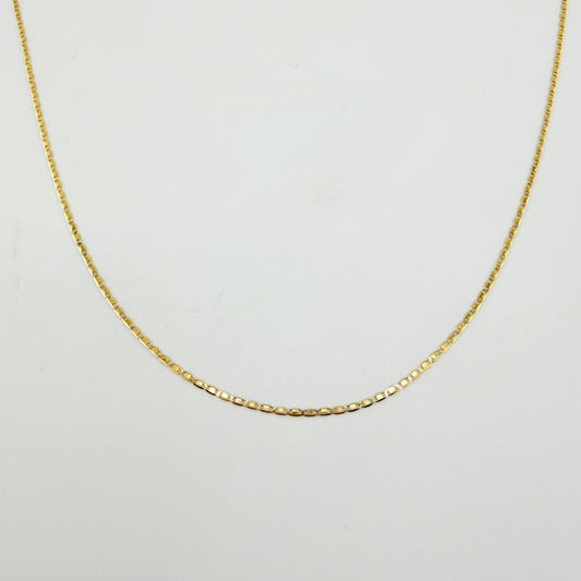 Cadena Plana 1.45gr / 45cm / 1.3mm Oro Amarillo +3 18K