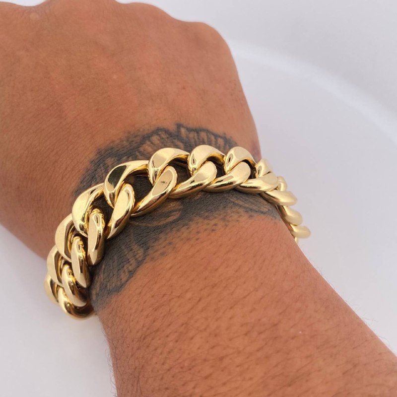 Pulso Cubano 18.65gr / 20cm / +3 Oro 18K & Pulso Cubano 18.65gr / 20cm / +3 Oro 18K &