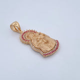 Dije Virgen Del Carmen 7.05gr / 4cm / Circones Fucsias Blancos Oro Amarillo 18K & Dije Virgen Del Carmen 7.05gr / 4cm / Circones Fucsias Blancos Oro Amarillo 18K &