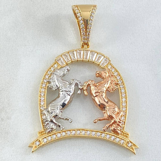 Dije Placa Herradura Caballos 8.45gr / 4.7cm / Oro 18K