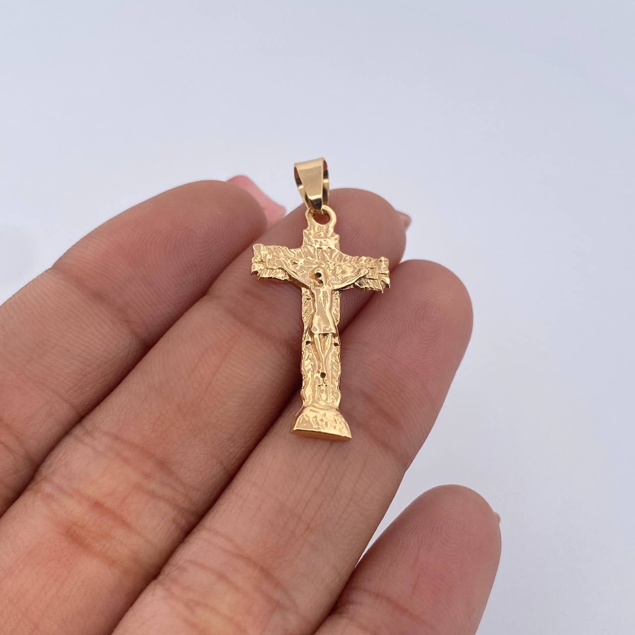 Dije Cruz Cristo 1.75gr / 3.2cm / Oro Amarillo 18K & Dije Cruz Cristo 1.75gr / 3.2cm / Oro Amarillo 18K &