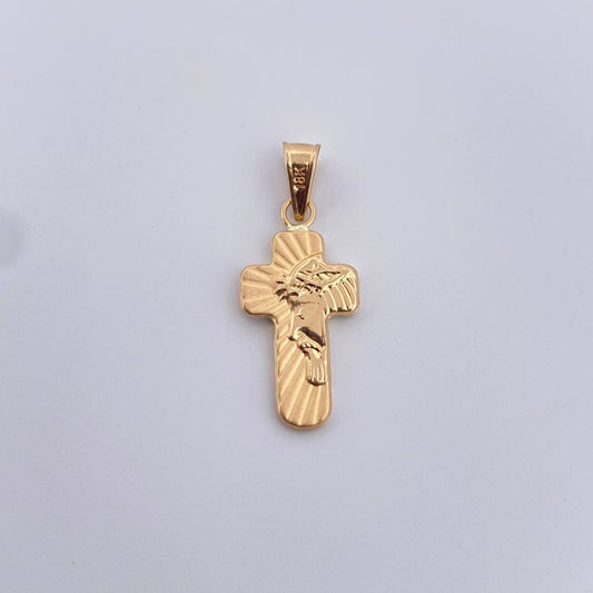 Dije Cruz Rostro Cristo 0.8gr / 2.7cm / Oro Amarillo 18K &