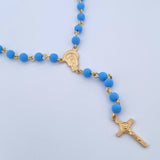 Rosario Virgen Maria 12.8gr / 54.6cm / 4.6mm Neoprenos Azules Oro Amarillo 18K & Rosario Virgen Maria 12.8gr / 54.6cm / 4.6mm Neoprenos Azules Oro Amarillo 18K &