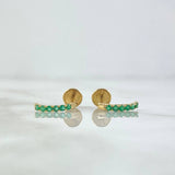 Topos Ola Curva 0.8gr / 1.1cm / Esmeraldas 25Pts Oro Amarillo 18K (Joya) Topos Ola Curva 0.8gr / 1.1cm / Esmeraldas 25Pts Oro Amarillo 18K (Joya)