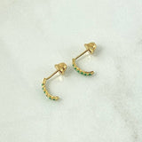 Topos Ola Curva 0.8gr / 1.1cm / Esmeraldas 25Pts Oro Amarillo 18K (Joya) Topos Ola Curva 0.8gr / 1.1cm / Esmeraldas 25Pts Oro Amarillo 18K (Joya)