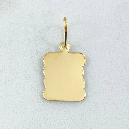 Dije Placa Pergamino 0.85gr / 2.2cm / Oro 18K