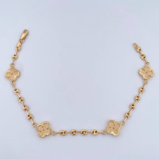 Pulso Trebol Gc 5.3gr / 19cm / Oro Amarillo 18K &