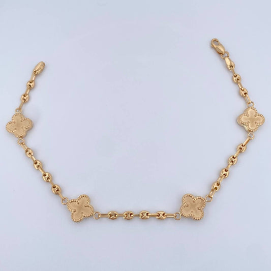 Pulso Trebol Gc 4.6gr / 19.5cm / Oro Amarillo 18K &