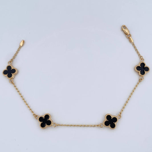 Pulso Trebol Espiga 3.75gr / 19cm / Oro Amarillo 18K &