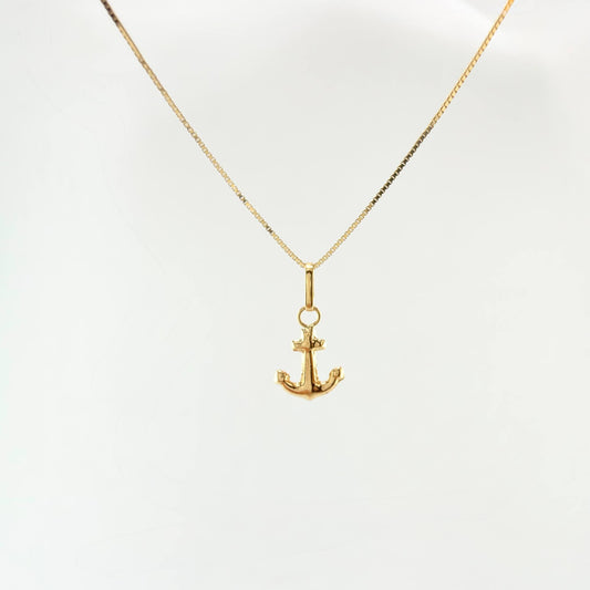 Set Cadena y Dije Veneciana + Ancla 1.45gr / 45cm / 0.6mm Oro Amarillo 18K (Oferta)
