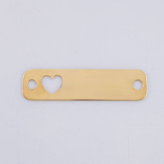 Herraje Placa Corazón 0.8 g / 2.8 cm Oro Amarillo 18K