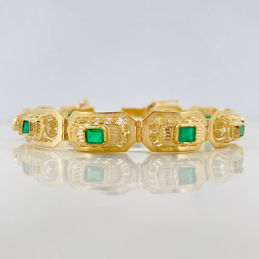 Pulso Imperial Esmeraldas 2.7qts 18.95g / 21cm / 10.32mm Oro Amarillo 18K