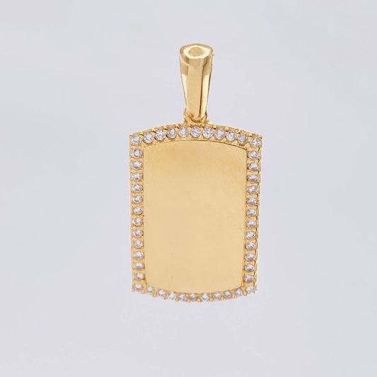 Dije Placa Rectangular Ovalada 2.6 g / 2.6 cm Oro Amarillo 18K