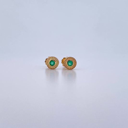 Topos Circulo 2gr / Esmeralda 14 Pts Oro Amarillo 18K (Joya) &