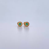 Topos Circulo 2gr / Esmeralda 14 Pts Oro Amarillo 18K (Joya) & Topos Circulo 2gr / Esmeralda 14 Pts Oro Amarillo 18K (Joya) &