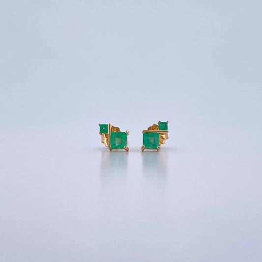 Topos Rombos 1.2gr / Esmeralda 63 Pts Oro Amarillo 18K (Joya) &