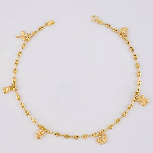 Tobillera Gc Dijes 3.85 g / 24.6 cm / 3.1 mm Oro Amarillo 18K