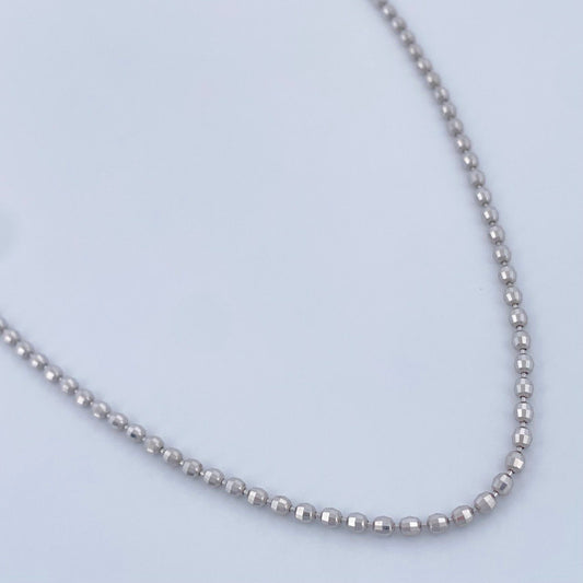 Cadena Militar 6.6gr / 50.3cm / Oro Blanco +3 18K &