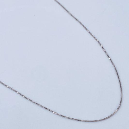 Cadena Veneciana 1.3gr / 45cm / Oro Blanco +3 18K &