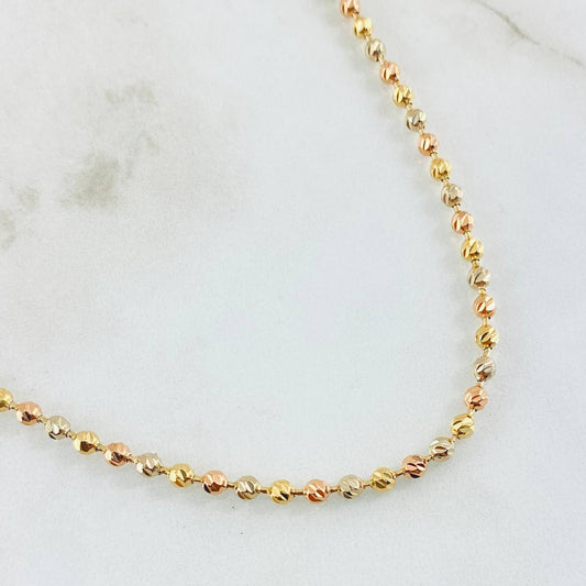 Cadena Militar 15.65gr / 50cm / Tres Oros +3 18K