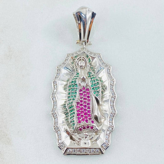 Dije Virgen Guadalupe 15.15gr / 5.3cm / Oro Blanco 18K