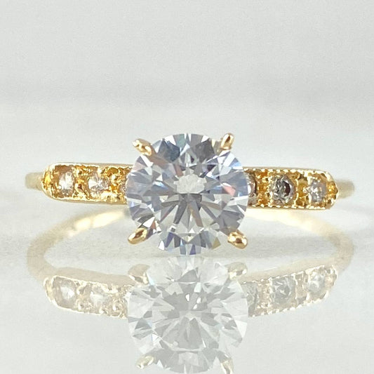 Anillo Solitario Carril Fijo 1.5gr / T6 1/2 / Oro 18K ©