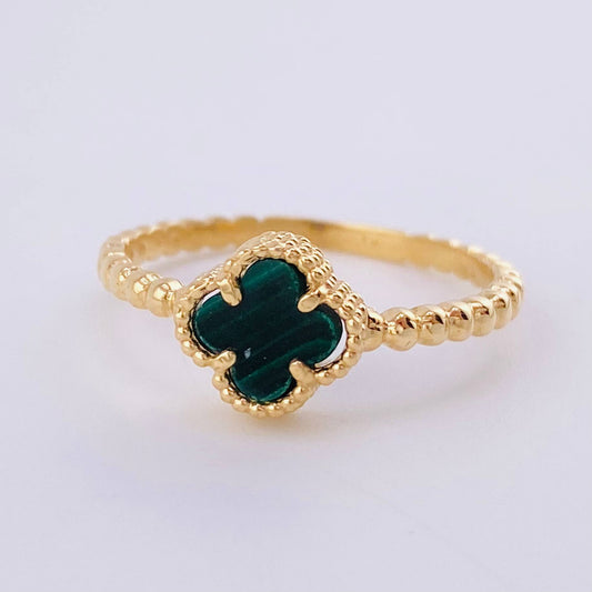 Anillo Trebol Burbuja 2.05 g / T6 1/4 Oro Amarillo 18K