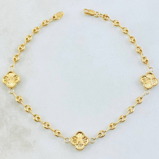 Pulso GC Trebol Dorado 2.65gr / 18.5cm / Oro Amarillo 18K ©