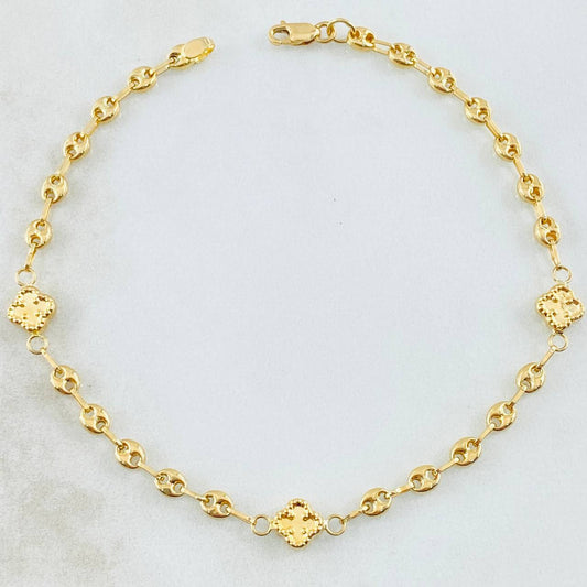 Pulso GC Trebol 2.2gr / 17.5cm / Oro Amarillo 18K *