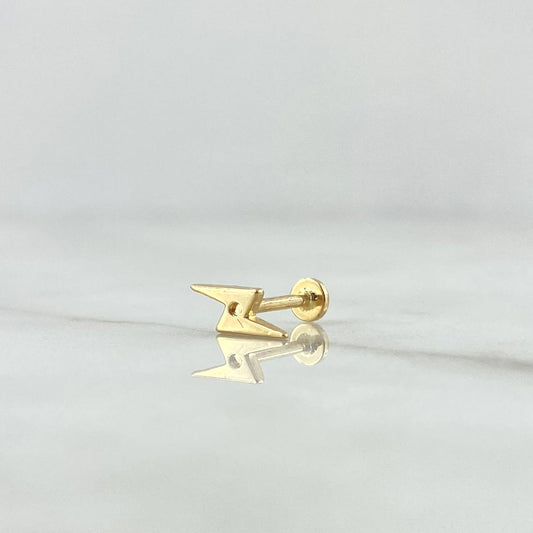 Piercing Rayo Plano 0.5gr / 1.1cm / Liso Oro Amarillo 18K (Joya)