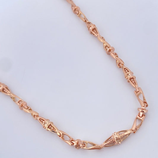 Cadena Rustica Dubai 31.75gr / 67.1cm / Oro Rosa 18K &