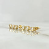 Topos Trio De Ojos 3.3gr / 2.1cm / Circones Blancos  Oro Amarillo 18K © Topos Trio De Ojos 3.3gr / 2.1cm / Circones Blancos  Oro Amarillo 18K ©