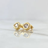 Topos Soliario En Aro Dividido 1.95gr / 7mm Circon Blanco Oro Amarillo 18K * Topos Soliario En Aro Dividido 1.95gr / 7mm Circon Blanco Oro Amarillo 18K *