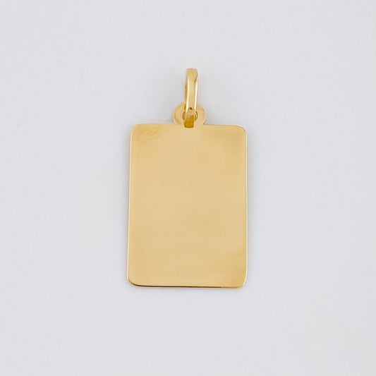 Dije Placa Rectangular 1.1 g / 2.5 cm Oro Amarillo 18K