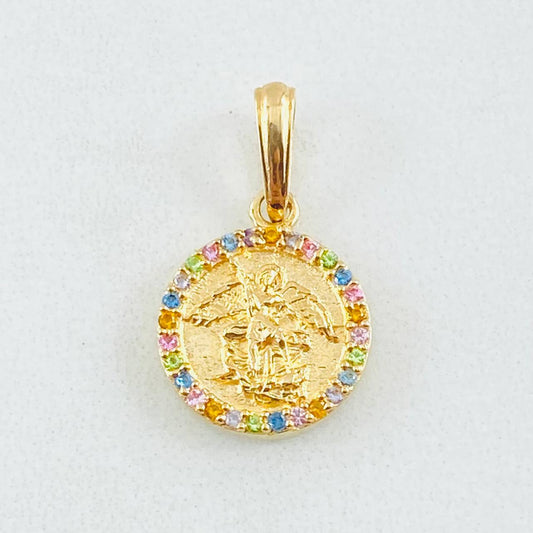 Dije Circulo San Miguel Arcangel 1.65gr / 2cm / Oro Amarillo 18K