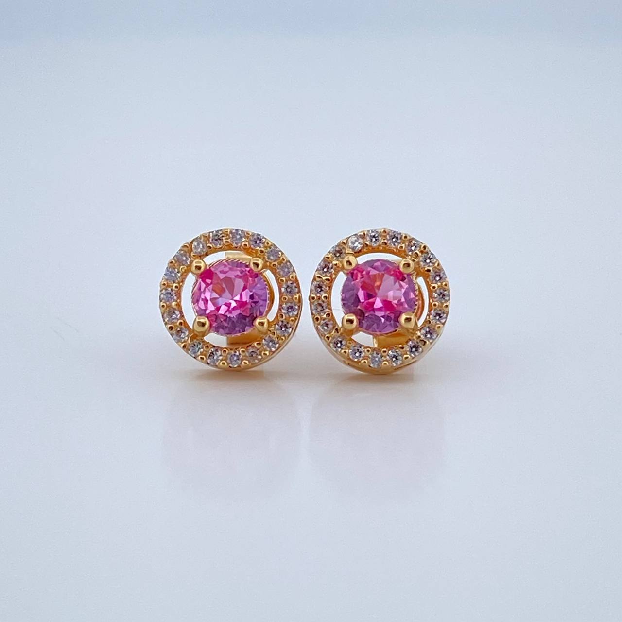 Topos Halo Circulo 3.15gr / Oro Amarillo 18K & Topos Halo Circulo 3.15gr / Oro Amarillo 18K &