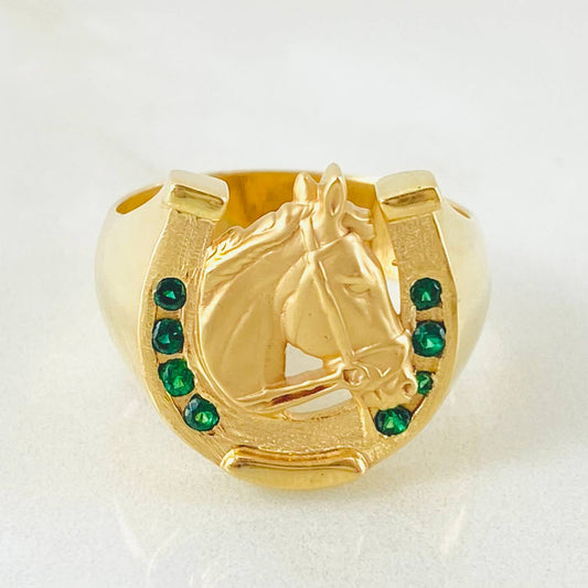 Anillo Herradura Caballo 5.85gr / T11 1/4 / Oro Amarillo 18K