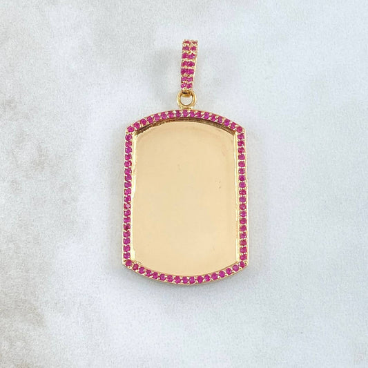 Dije Placa Marco 10gr / 4.8cm / Oro Amarillo 18K