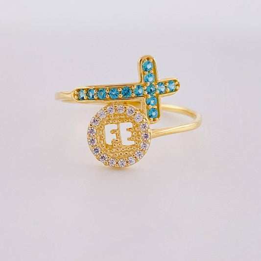 Anillo Circulo fe cruz 1.55g / T6 1/2 Oro Amarillo 18K
